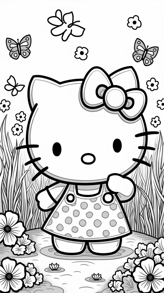 Hello.kitty Coloring Page